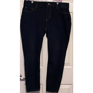Lee Women’s‎ Pull-On Stretchy Waist & Leg Jeans Dark Wash Size XL 27" Inseam